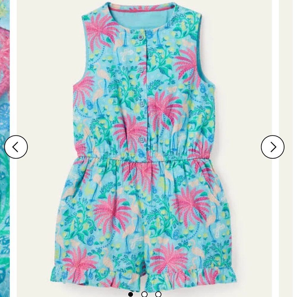 Button-Through Woven Playsuit Aqua Blue